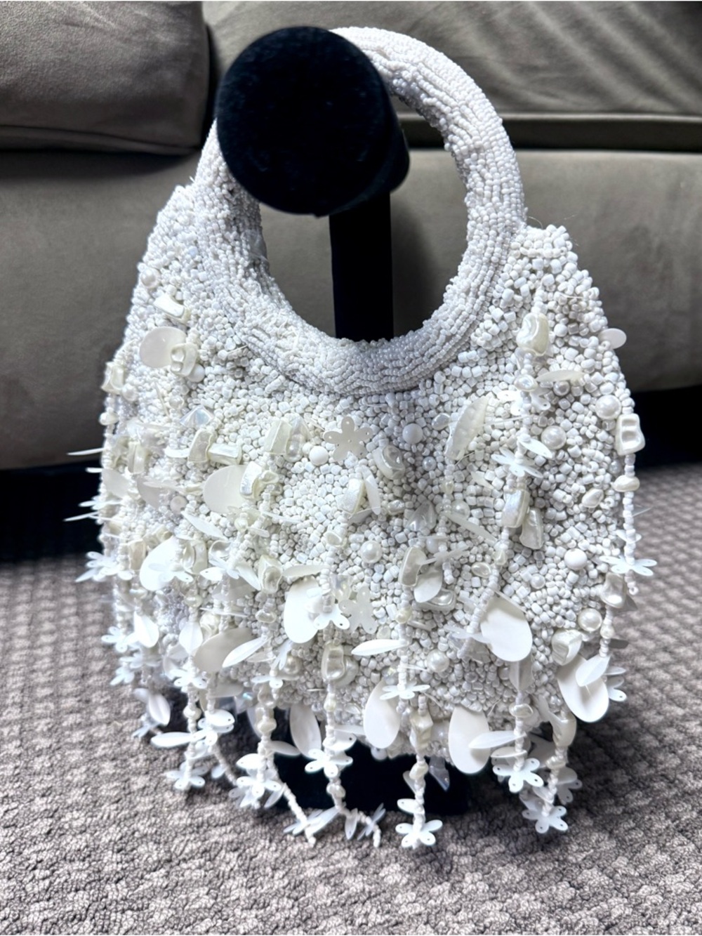 Viral 💕 Beaded Hand Crafter Tote Bag - Made in India - Bridal or Summer looks - Picture 4 of 4